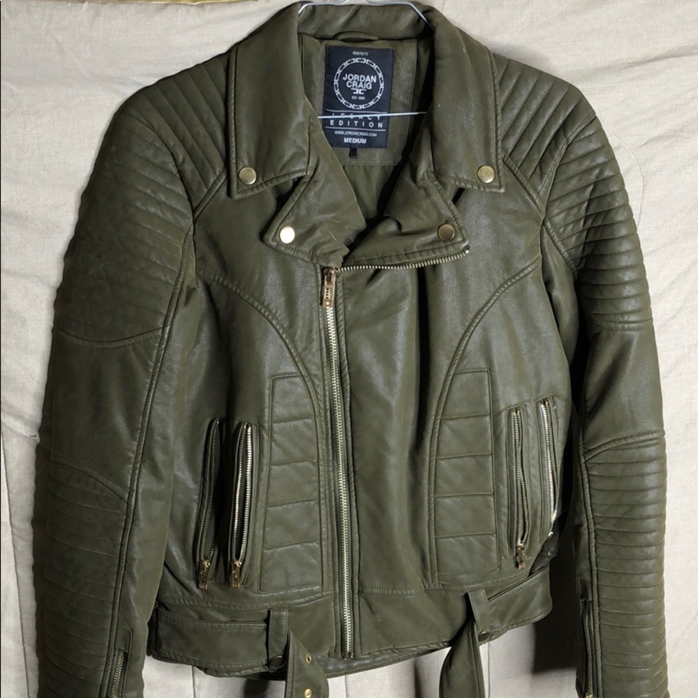Suede biker coat
